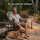 PT0609 Solar Mushroom Pathway Light man garden chair remote control 8 lighting modes steady fade flash wave dog Australian backyard