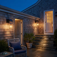 Haiku Solar Rattan Wall Light, USB Backup