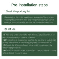 Pre-installation steps for luminaires on a white background