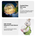 Easter Rabbit Garden Ornament with Crackle Glass Ball Lamp