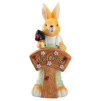 PT0612 Solar Welcome Rabbit | MgO Garden Ornament