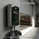 A man using the Outway app to schedule off-peak charging, with a graphic showing potential savings of up to $0.15/kWh.