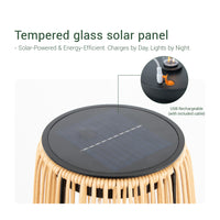 A solar handwoven garden lawn light, showcasing eco-friendly outdoor lighting.