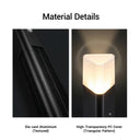 Light fixture with die-cast aluminium textured panel and high-transparency PC cover on a white background.