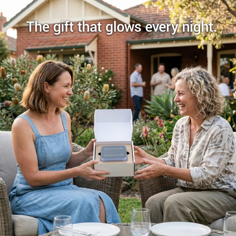 PT0608 Square In-Ground Solar Light 4-pack Christmas gift housewarming Mother's Day garden present glows every night Australian