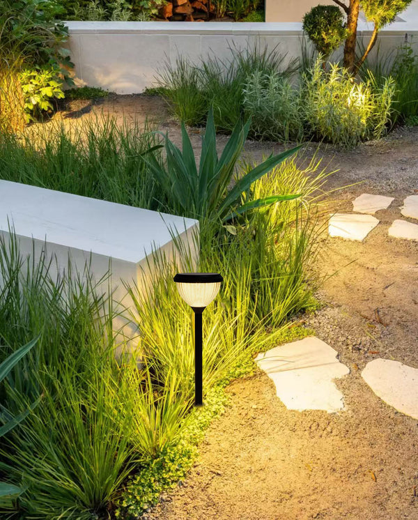 Priva Solar Pillar Light with Tri-Color PT0111 [2-pieces]+ Goya 4-in-1 Solar Lawn Light PT0301 [2-pieces]