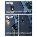 ON mode: steady low-glow at 10% brightness, stays on for 15 hours throughout the night 
DIM mode: 100% brightness (1100LM) upon detection, returns to 10% low light when no motion