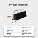 Tenox PT0716 product dimensions diagram: 178.1mm length, 64.1mm height, 41mm depth. Specs: ABS+PC, IP54, 4000K, 2835 LED, 9m² coverage, 3.7V 7.4Wh battery