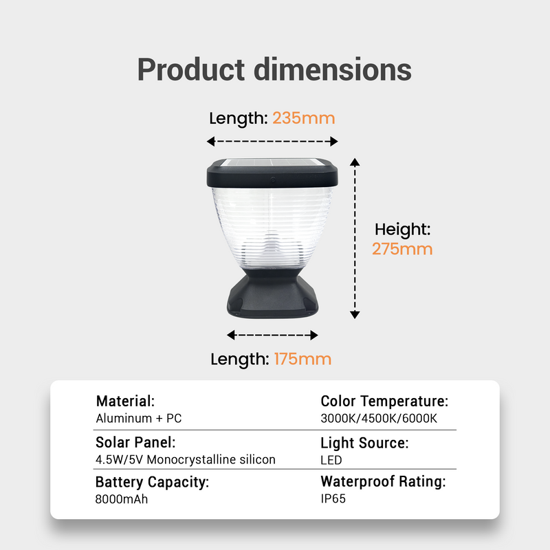 Nexi Solar Pillar Light PT0112 | Modern Moon-Gazing Design | 3 Colours