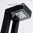 Black lamp with OSRAM chip inside on a white background