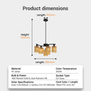 Product dimensions chart with a chandelier illustration and technical specifications.