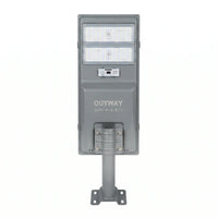 Nexa StreetGlow Pro T007 200W solar street light front view mounted on a pole against a white background.