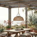 Three detailed views of PT0901 lantern components: left shows handwoven hemp-grain rope for secure load-bearing; center displays double-strand weave for 3–5 year outdoor lifespan; right features carbon-fibre finish solar panel with crack-resistant PE coating.