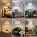 Floor lamp with different light settings in various rooms