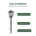 Easy installation — plug and play design, simple and quick assembly with lighting fixture head, connecting column, and base insert accessories