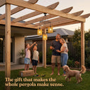 Outway PT0911 Haiku Trio pendant lights as housewarming gift wrapped for Christmas under pergola