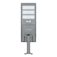 Nexa StreetGlow Pro T007 300W solar street light front view mounted on a pole against a white background.