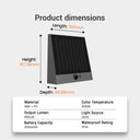 PT0713 Taurus Solar Wall Step Light product dimensions 150mm length 157mm height 49.88mm depth ABS PC material 4000K 890LM LiFePO4 IP54 waterproof Australia