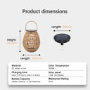 PT0906 solar lantern dimensions: 360mm height, 300mm width, PE rattan + iron, 3000K warm light, solar + USB-C charging, IP44 waterproof
