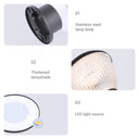 Light fixture with stainless steel solar pillar light body, thickened lampshade, and LED light source on a white background.
