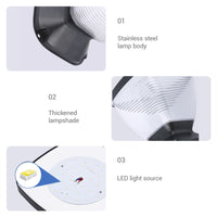 Details of a solar pillar light with stainless steel body, thickened lampshade, and LED light source.