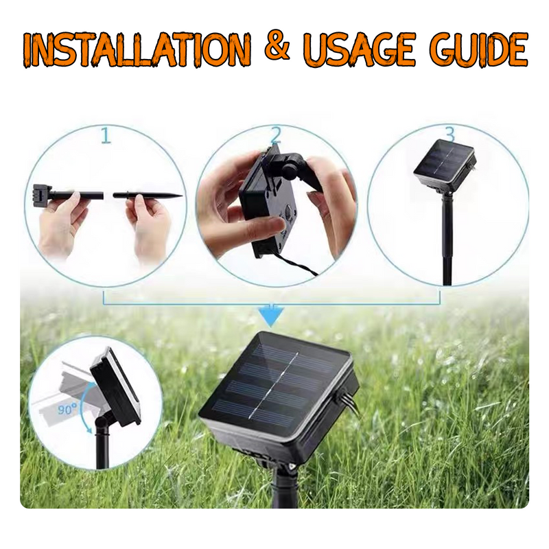 Solar Fairy Lights with Remote - 12M 100 LED Warm White & 8 Modes PT0610