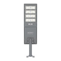Nexa StreetGlow Pro T007 400W solar street light front view mounted on a pole against a white background.