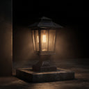 Heritage Post Solar Pillar Light — Victorian Square, LED Filament, Auto Sensor, IP44 | PT0307
