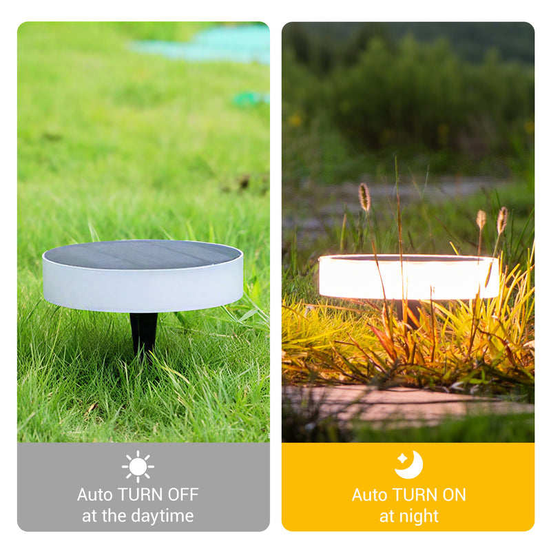 Auto-on solar pathway light with 18650 LiFePO4 battery