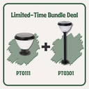 Priva Solar Pillar Light with Tri-Color PT0111 + Goya 4-in-1 Solar Lawn Light PT0301