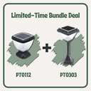 Nexi Solar Pillar Light with Tri-Color PT0112 + Striva 4-in-1 Solar Lawn Light PT0303