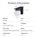 Contemporary upside-down solar lamp with warm/cool white LEDs and 4 lighting modes