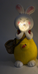 A004 Solar Rabbit Garden Ornament | Glows 8–10hrs