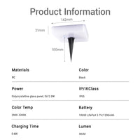 Weatherproof LED solar light embedded in lawn, half-transparent PC design