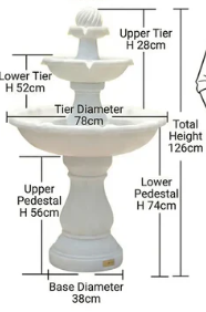 F001 & F002 Solar Water Feature | LED Glow, No Wiring
