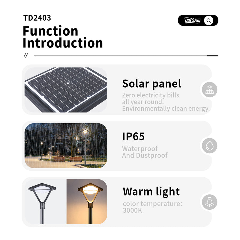 Garden solar light post