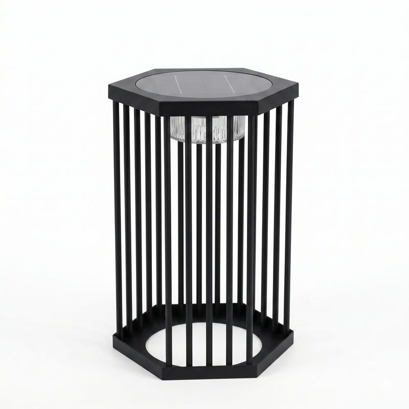 Hexagon Outdoor Furniture with Solar Lights PF003| 30H Glow | D270 Stool + D600 Table