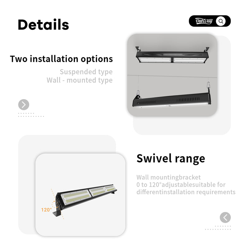 Waterproof Linear High Bay, 140LM/W, 6500K H018E-100W