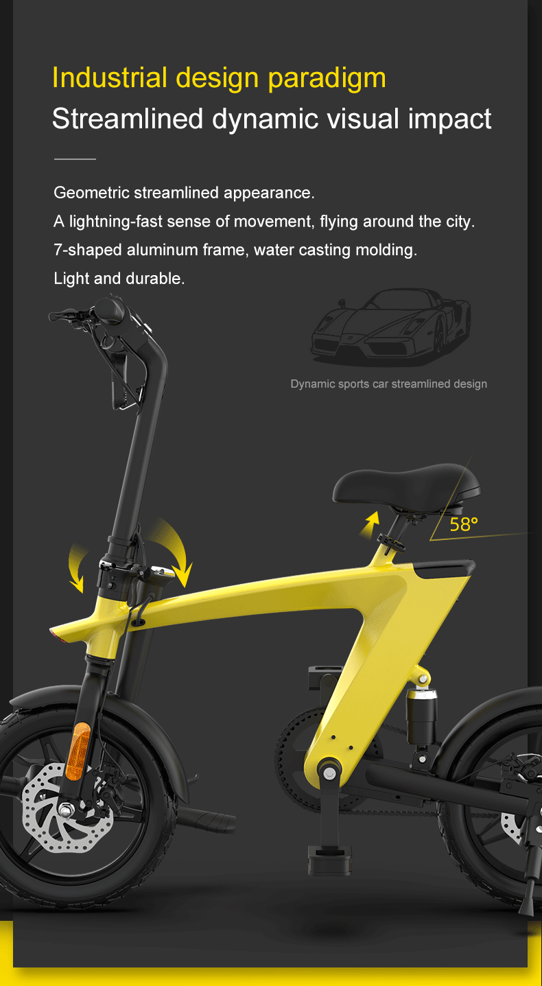 Outway 14“ Foldable Electric Bike | Removable Battery - SHH1