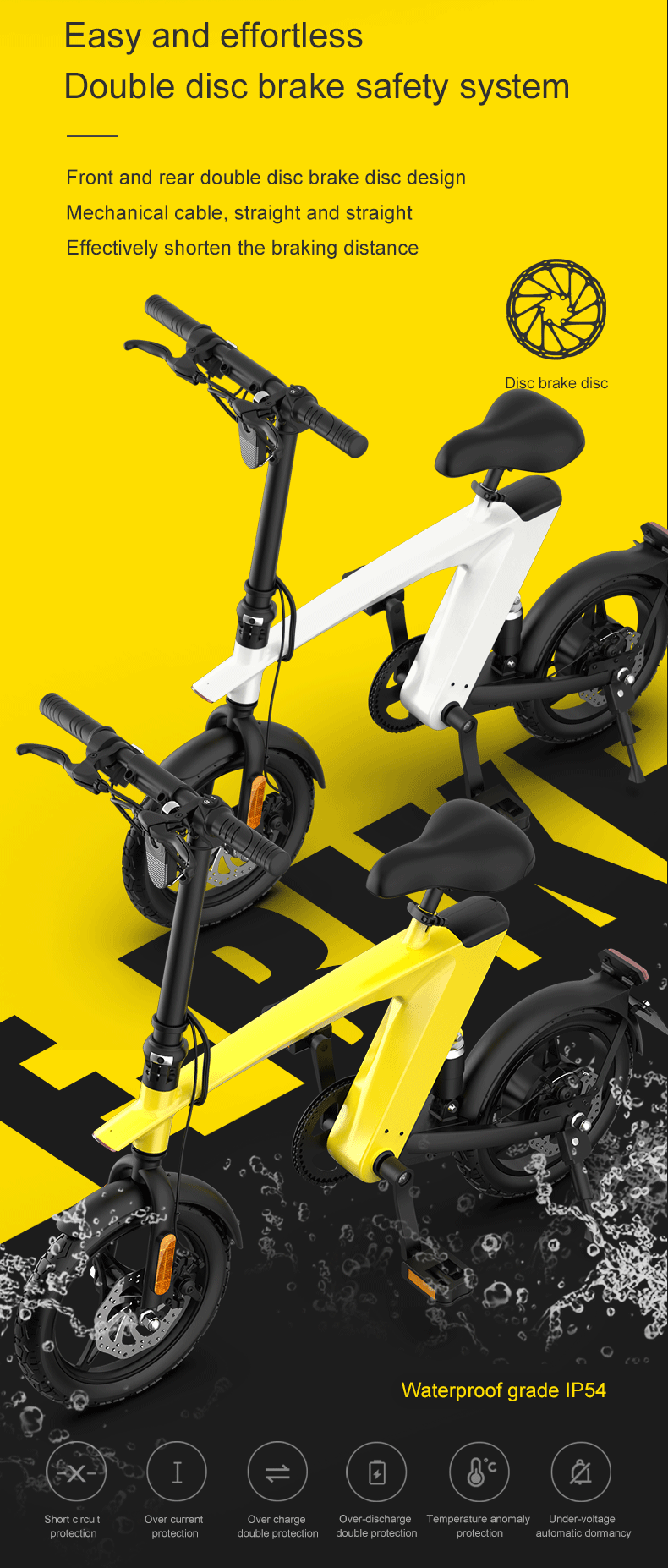 Outway 14“ Foldable Electric Bike | Removable Battery - SHH1