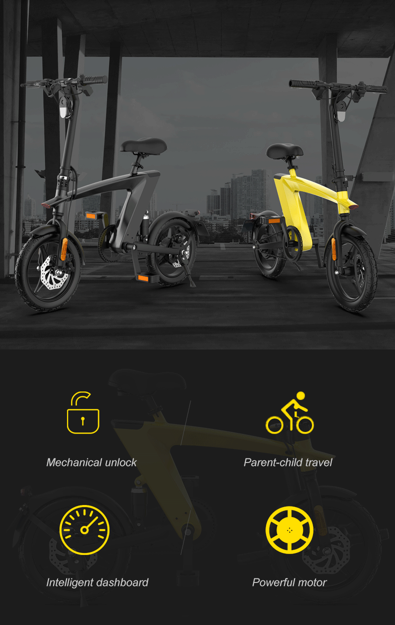 Outway 14“ Foldable Electric Bike | Removable Battery - SHH1