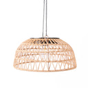 Solar handwoven bamboo ceiling lights on a white background