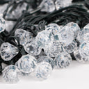 String solar fairy lights with clear diamond-shaped bulbs 