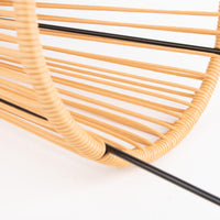 Close-up of a solar path lawn light with black handles on a white background