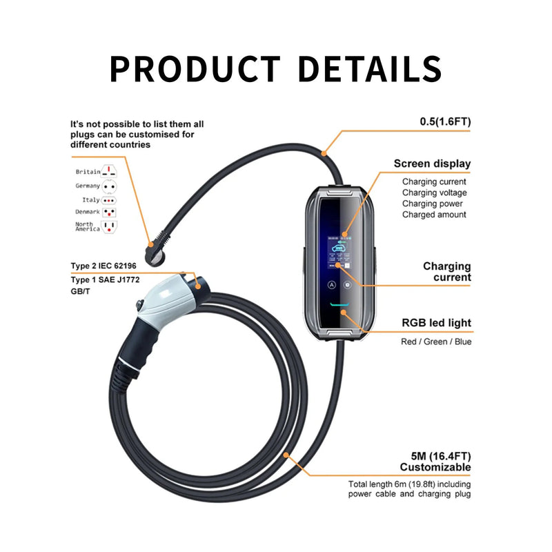 Outway Type2 Portable EV Charger - EVP01