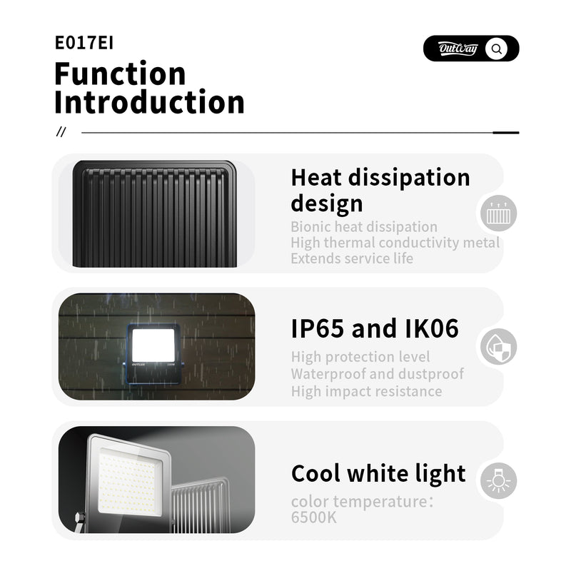 Outway E017EI Waterproof LED Floodlight  20w-200w