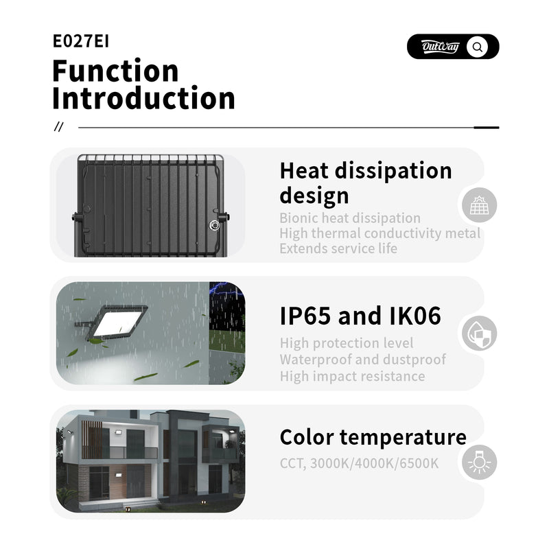 Outway E027EI Color Adjustable LED Floodlight 120LM/W