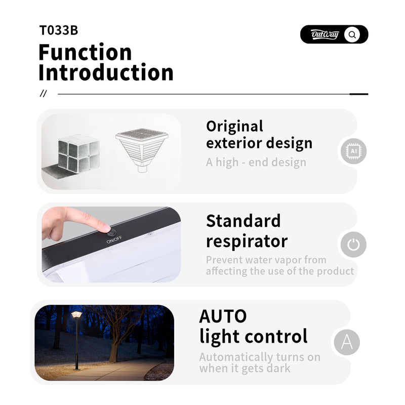 Outway TD002 Solar Garden Light | Pole Not Included