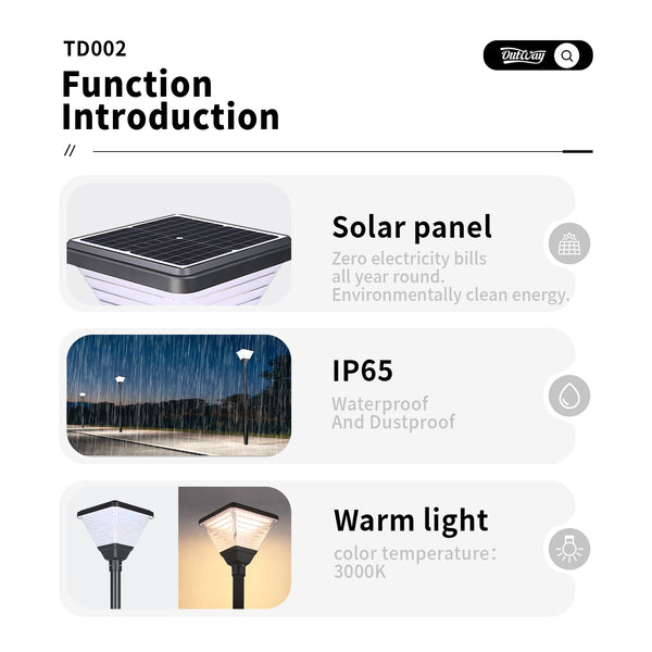 Outway TD002 Solar Garden Light | Pole Not Included
