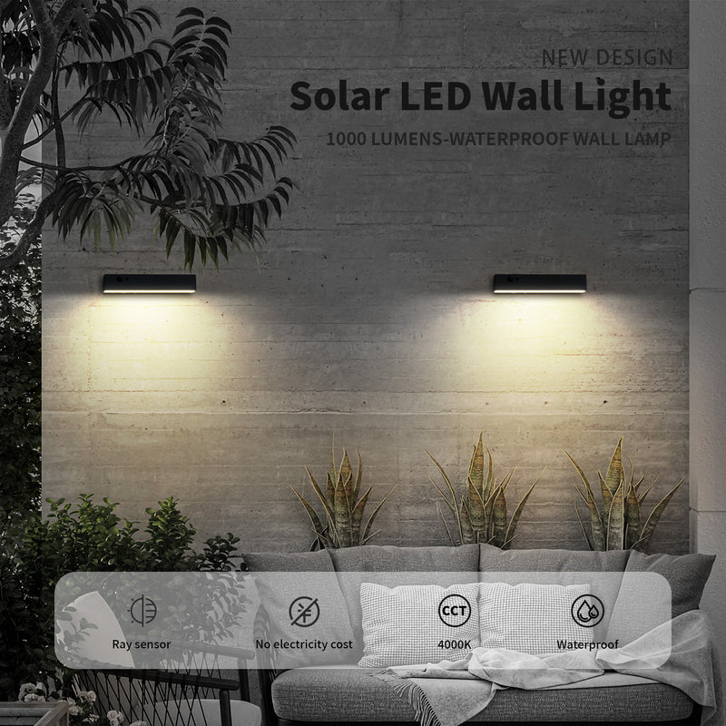 Aries Solar Wall Washer PT0712|1000LM Anti-Glare|4-Mode PIR 7.4WH